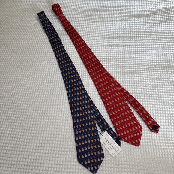Vineyard Vines Other - Vineyard Vines Silk Makers Mark Whiskey Novelty Ties Pair Red Blue USA NWT
